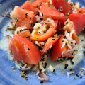 NEKOほっぺ's cooksnap of when they made トマトと茗荷のゴマ味噌和え♪.
