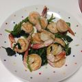 mym1119's cooksnap of when they made えび＆ほうれん草のガーリック炒め.