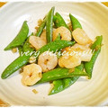 Ｔ，ＳＡＥＫＯ's cooksnap of when they made スナップエンドウとエビのにんにく炒め.