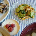 kamu蔵's cooksnap of when they made 母の味☆胡瓜と薄焼き卵の酢の物.