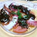 くまやっこ's cooksnap of when they made タコとトマトのカルパッチョ*梅塩昆布ドレ.