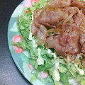 あざらしの赤ちゃん's cooksnap of when they made 薄切りロースで豚の生姜焼き　新たま編.