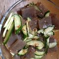 yanghwang's cooksnap of when they made 細切り蒟蒻とキュウリの胡麻油ポン酢かけ.