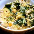 かなふみ's cooksnap of when they made お豆腐と挽き肉の卵丼.