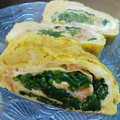 Rミルフィーユ's cooksnap of when they made 卵焼き(＾＾)INほうれん草＆かにカマ♪.