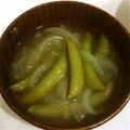 ma616y's cooksnap of when they made わかめとスナップエンドウの中華スープ.