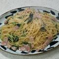 サーフブレイド's cooksnap of when they made ほうれん草ベーコン醤油パスタ.