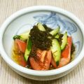 meg115's cooksnap of when they made カップもずくのトマトきゅうり和え☆.