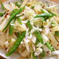 reotAmoe's cooksnap of when they made じゃがいもと絹さやの塩きんぴら.