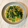 えりべえ's cooksnap of when they made えのきとニラのスパゲティ.