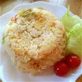 夢☆瑠's cooksnap of when they made 簡単☆カニカマレタス炒飯.