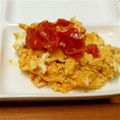 n824y32's cooksnap of when they made ＊ガーリックミニトマトのせたまご＊.