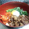 みみころ１１'s cooksnap of when they made 簡単うまっ♪牛肉とキムチの温玉乗せ丼☆.