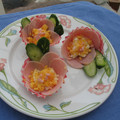 しのばぁたん's cooksnap of when they made 卵とソーセージdeちょっと清楚な椿の花.