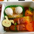 Nekozame's cooksnap of when they made ウインナーdeうさぎ【キャラ弁に】.