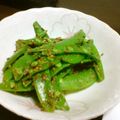くまやっこ's cooksnap of when they made 胡麻和え スナップエンドウ.