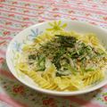 赤い電話's cooksnap of when they made 鮭フレークとほうれん草のクリームパスタ.