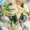 ポンキチポンタ's cooksnap of when they made 牡蠣とほうれん草のクリームパスタ.