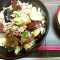 shotayome's cooksnap of when they made 豚ひき肉と茄子の甘辛丼.