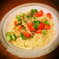 クチバシ's cooksnap of when they made オクラとトマトのオイルベースパスタ.