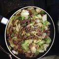 1988．ゆり's cooksnap of when they made オリーブオイルで炒め揚げ、牛肉とキャベツ.