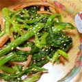 ここやまあゆ's cooksnap of when they made 魚肉ｿｰｾｰｼﾞとほうれんそうのナムル.