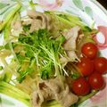 tomomani's cooksnap of when they made 冷し豚しゃぶと水菜の胡麻ダレ和え.
