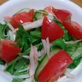 cafe-cafe's cooksnap of when they made 水菜とトマトのオリ－ブドレッシング和え☆.