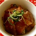 なっつあん's cooksnap of when they made まぐろの切り落としで漬け丼.