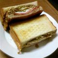 LoVo☆RNR's cooksnap of when they made お好み焼き風サンドイッチ.