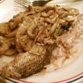 美味しい物作りたい's cooksnap of when they made シーバスのニンニクたっぷりクリームソース.