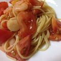 えりしゃん♡'s cooksnap of when they made トマト・帆立・むきえびで☆和風冷製パスタ.