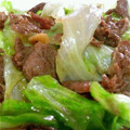 cocoamu's cooksnap of when they made 牛肉とレタスのしゃきしゃき炒め.