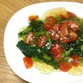 工房エス's cooksnap of when they made 小松菜とミニトマトのジュレおひたし.