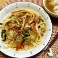 梨パフェ♪'s cooksnap of when they made 定番焼きうどん.