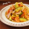 patisier's cooksnap of when they made ✿アボカドとトマトとベーコンの醤油炒め✿.
