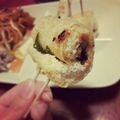 yuming219's cooksnap of when they made ♬油揚げの明太子クルクル巻き♬.
