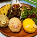 ナナミ☆★'s cooksnap of when they made のほほん動物おにぎり❤（キャラ弁）.
