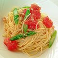 ☆ももぴ☆'s cooksnap of when they made 和えるだけ☆簡単トマトの冷製パスタ.
