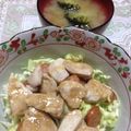 コチーチー☆'s cooksnap of when they made ♪鶏肉のにんにくソース丼♪.