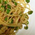 お文吉's cooksnap of when they made オクラと梅干しの和風パスタ.