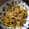 ポメちょん's cooksnap of when they made セロリとブロッコリーの茎のきんぴら.