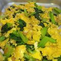 賄いのおばちゃん's cooksnap of when they made 小松菜のシーチキンたまご炒め.