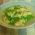 recchan's cooksnap of when they made 絹さやの卵とじ.