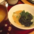 minui's cooksnap of when they made ニラとワカメの辛し酢味噌和え.