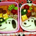 みるくだんご's cooksnap of when they made スヌーピー 簡単海苔キャラ弁.