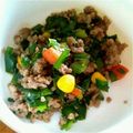 ちよちよ13's cooksnap of when they made 男子大好き＊簡単ニラひき肉丼.
