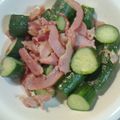 ｋａｍｉｙａｍａ's cooksnap of when they made きゅうりとベーコンの炒めモノ.