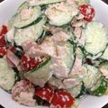 megushima's cooksnap of when they made 胡瓜とミニトマトのゴママヨサラダ.