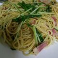 HSHG's cooksnap of when they made 簡単☆水菜とベーコンのパスタ.
